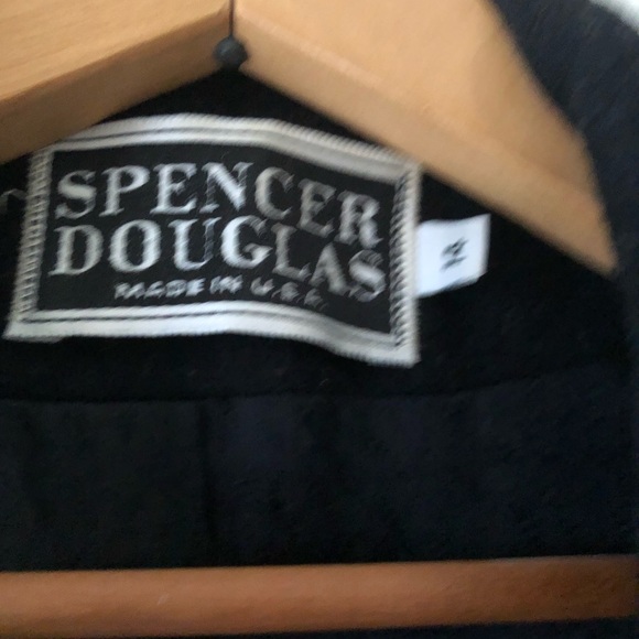 SPENCER DOUGLAS FORSTMANN WOOL BLND BLCK W/BRWN COLLAR & CUFFS USA MADE - Picture 6 of 13